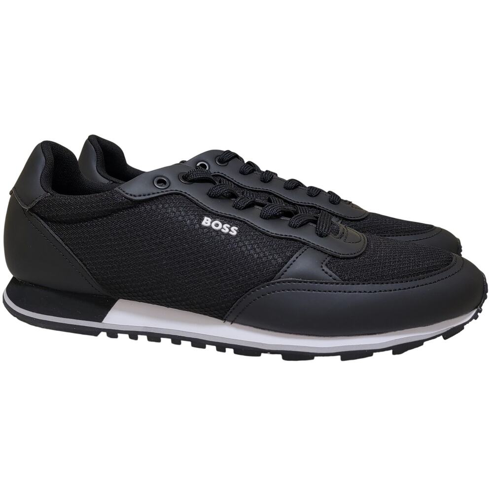 BOSS Hugo Boss Men Parkour Runner Sneakers Size US 13 Black Mesh